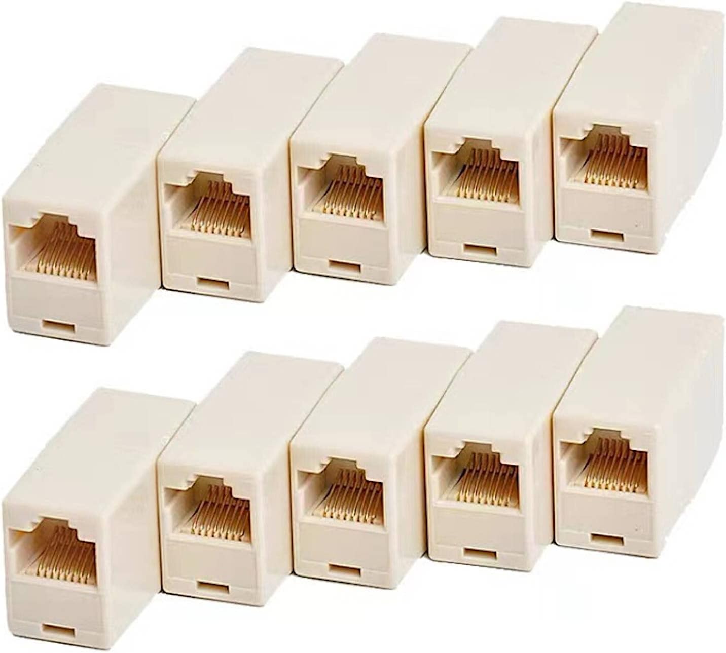 50個セット LANケーブル 中継コネクタ RJ45 50個セット 継ぎ足し 接続 端子 メス 延長 アダプタ CAT5 CAT6 (50個セット)
