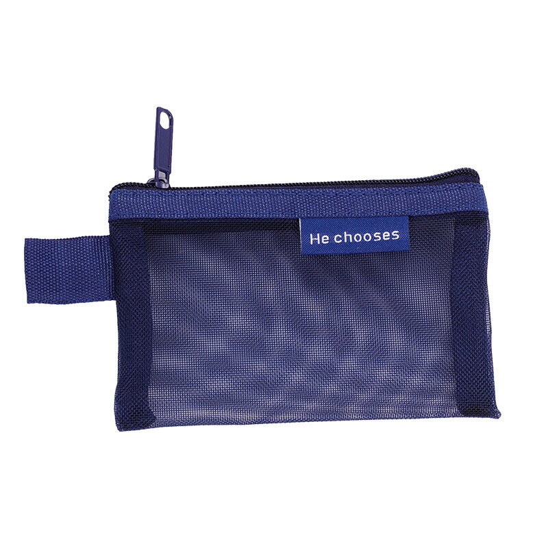 【レビュー特典付き】レトロカラー メッシュポーチ 透明 ミニ収納ポーチ 小物入れ ファスナー付き 小 ...