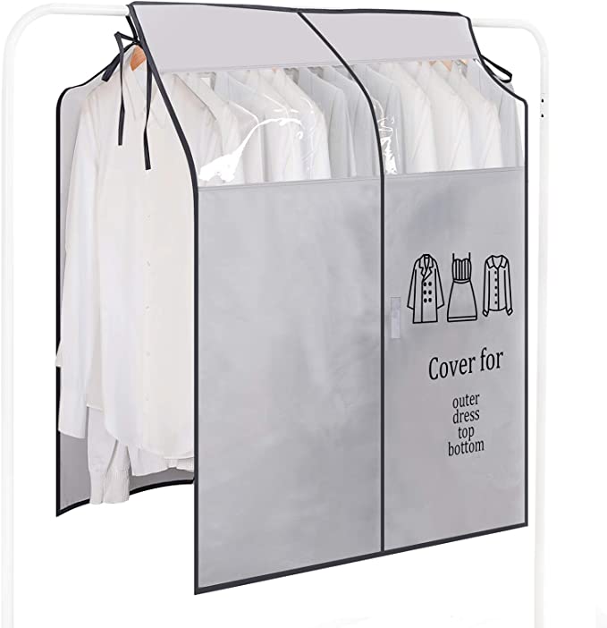 2個セット ハンガーラックカバー 洋服カバー 衣類カバー 大容量収納 防塵 防虫 クローゼット 衣類収納