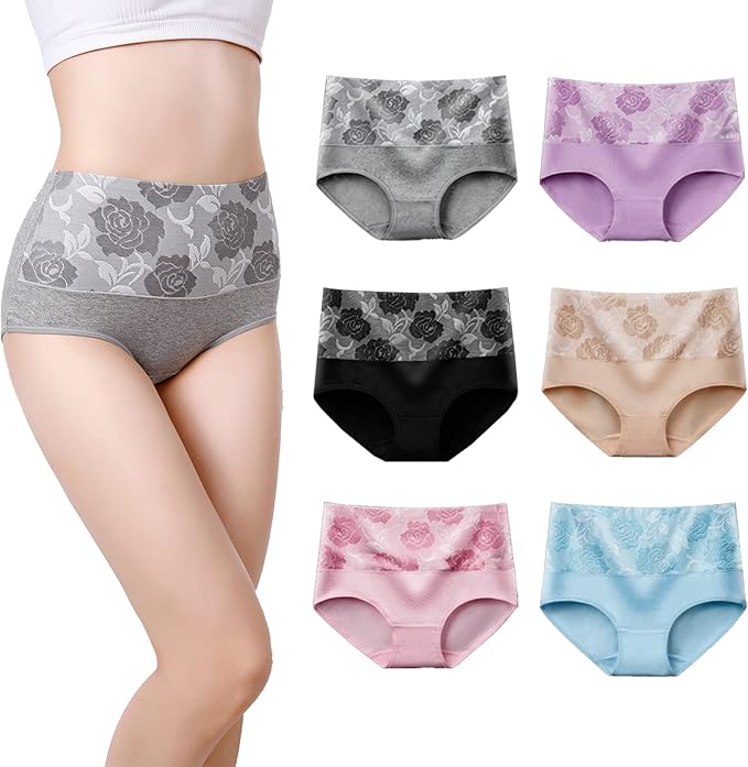 ショーツ レディース 深ばき 深バキ 大きいサイズ 下着 ハイウエスト ショーツ 6枚組 綿95% 女性 深め 保温 冷えケア 温活ショーツ 冷えない コットン パンツ 通気性 すっぽりショーツ 20代30代40代50代