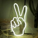 ネオンサイン 「ピースサイン」LEDネオンライト 壁掛け USB給電 ネオン看板 インテリア 雰囲気作り 喫茶店 居酒屋 ギフ バー カフェ ギフト 装飾 寝室...