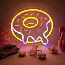 ネオンサイン ドーナツ USB給電 LEDネオンライト 30*26cm 壁掛け ネオン看板 デザート店飾り ネオンサイン インテリア 雰囲気作り、レストラン 喫...