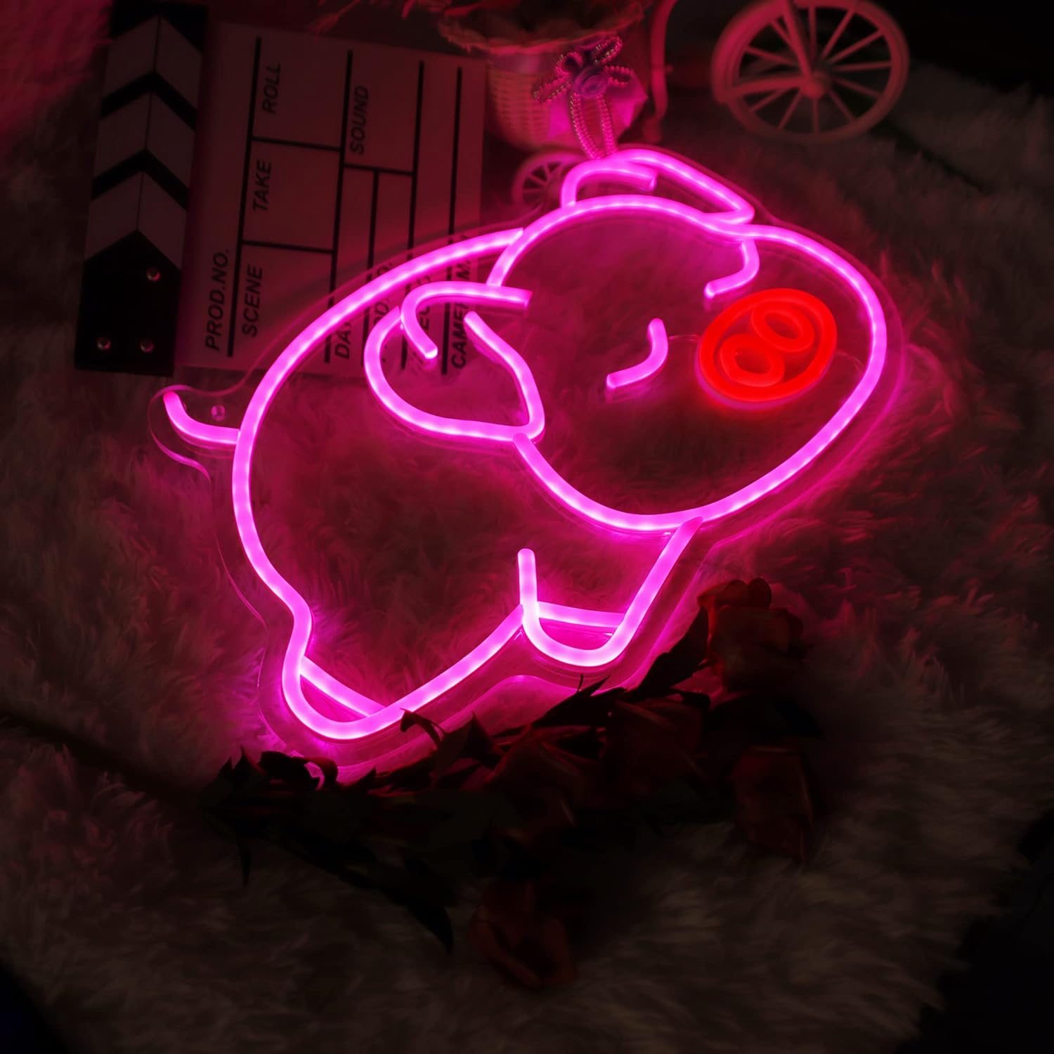 ネオンサイン 「豚」 壁掛け NEON SIGN USB給電 ネオン管 ピンクの豚 広告用 看板 壁の装飾用 ディスプレイ 居酒屋 カフェ 喫茶店 インテリア ホームデコレーション ギフト 娯楽場 省エネ 室内装飾 プレゼント クラブ バー クラブ ゲームセンターインテリア