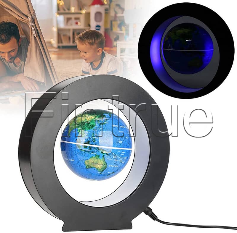 磁気浮上 地球儀 浮遊回転型の地球儀 英語表記 世界地図 3インチサイズ LEDライト 球体 自動回転 空中浮遊 雰囲気作り 文房具 オフィス用品 書斎 オフィ...