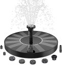 \月末限定★ポイント10倍/ソーラーポンプ ソーラー噴水ポンプ 1.5Wラウンドガーデンソーラーポンプ ノズル6つ付き 水槽 プール用 池 庭の装飾用 ガーデン...