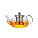 ティーポット 耐熱ガラス 急須 透明 紅茶ポット1000ml 大容量 ステンレス 茶こし付き 直火可 フルーツティー リーフティー 花茶 麦茶 茶ポット 茶器