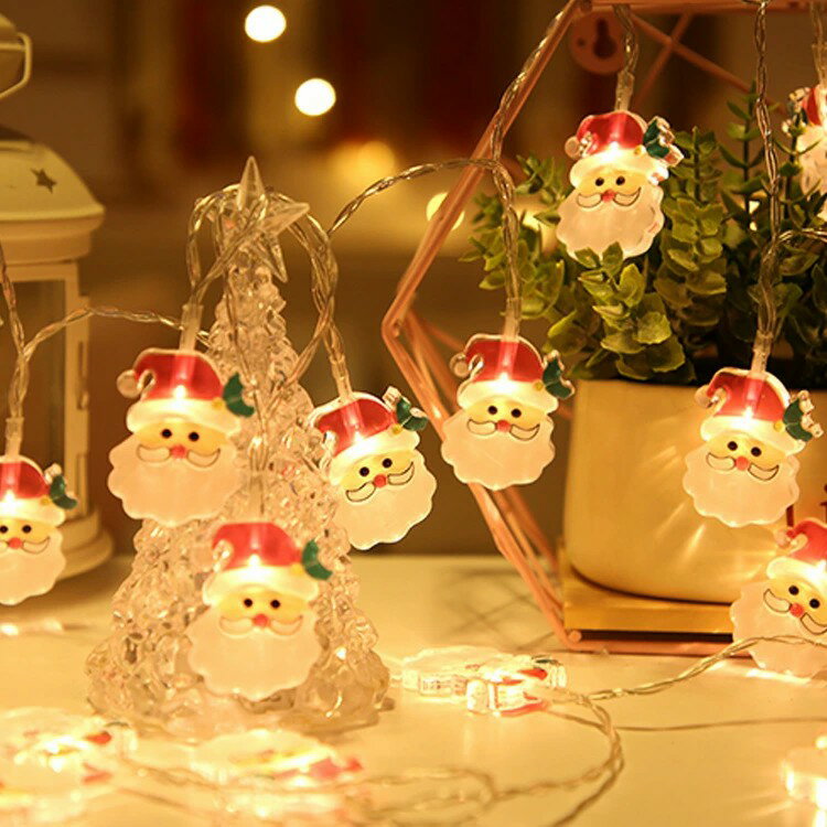 クリスマス電飾 イルミネーションライト 防雨型クリスマス サンタクロース 雪だるま エルク 3m 20LED電球 電池式 メープルリーフ かぼちゃ 電球色 屋内/屋外照明 結婚式 クリスマス ガーデンライト 庭 祭り 商店街 パーティー電飾