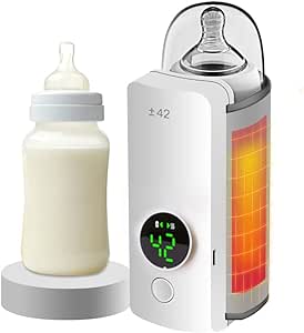 ボトルウォーマー哺乳瓶 ミルクウォーマー 6段階温度調節 リアルタイムの温度表示 温め＆保温が出来る 外出先・夜間授乳に助ける USB充電 6000mAh容量 調乳ポット 操作簡単 出産のお祝い