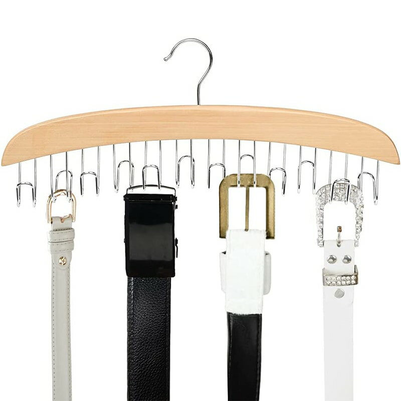 12本収納 ベルトハンガー ネクタイハンガー ベルト収納 ベルト掛け 木製ベルトハンガー 滑らないハンガー 小物掛け スカーフ キャミソール たっぷり収納 整理