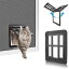 猫ドア ペット用網戸ドア 網戸用ドア 猫用自由に出入の口 ロック可能取付簡単の猫 小型犬用ペットドア　(猫 小型犬用)