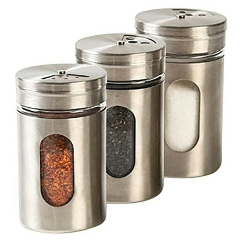調味料缶 (3個セット) 2セット買うと、もう1セットがタダでもらえる！ステンレス 調味料入れ セット 塩..