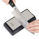 両面ダイヤモンド 砥石 ナイフ研ぎ器 磨刀石 400# 荒研ぎ面 1000# 中仕上げ面 滑リ止めラック付きとぎいし 包丁研ぎ石 水なし 各種ナイフ砥石 セラミ...