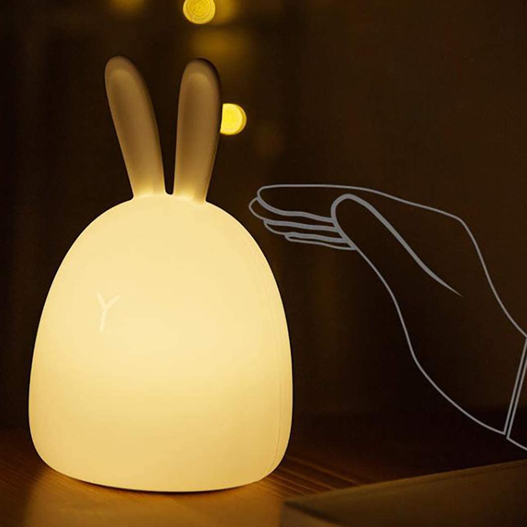 ベッドランプ テーブルランプ うさぎ 間接照明 ナイトライト 読書 LED USB充電 タッチ式 モード選択 七色変化