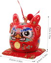 貯金箱陶器 龍 彫像 龍 置物 新年 一緒に と共に 飾り 龍 模型 お金 貯金 瓶 陶器 龍 飾る 龍 コイン 容器 銀行 装飾 コイン 瓶 布 赤