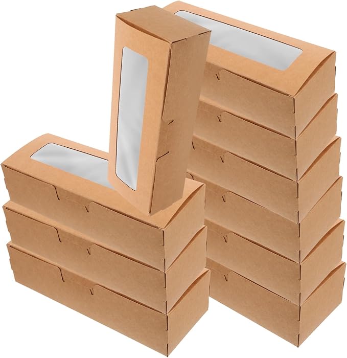 30個マカロン包装ボックス ウィンドウ付き デザート用テイクアウトボックス 透明シンプルなクラフト紙製 贈り物やパーティーに テイクアウトデザートボックス