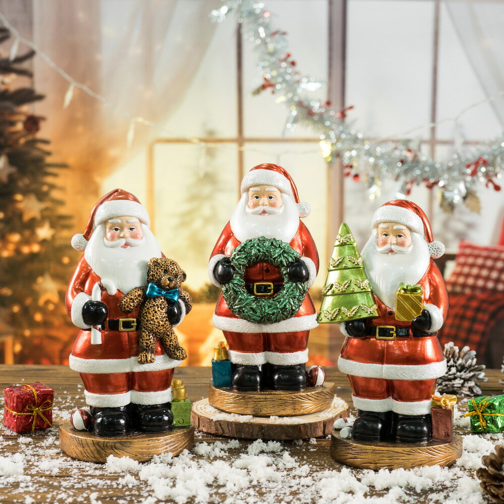 サンタクロース オーナメント かわいい置物 クリエイティブホーム クリスマスデコレーション クリスマスギフト 樹脂工芸品 サンタクロース 飾り オーナメント 屋内 屋外 ガーデン 庭 ホリデーデスクトップ デコレーションのサムネイル