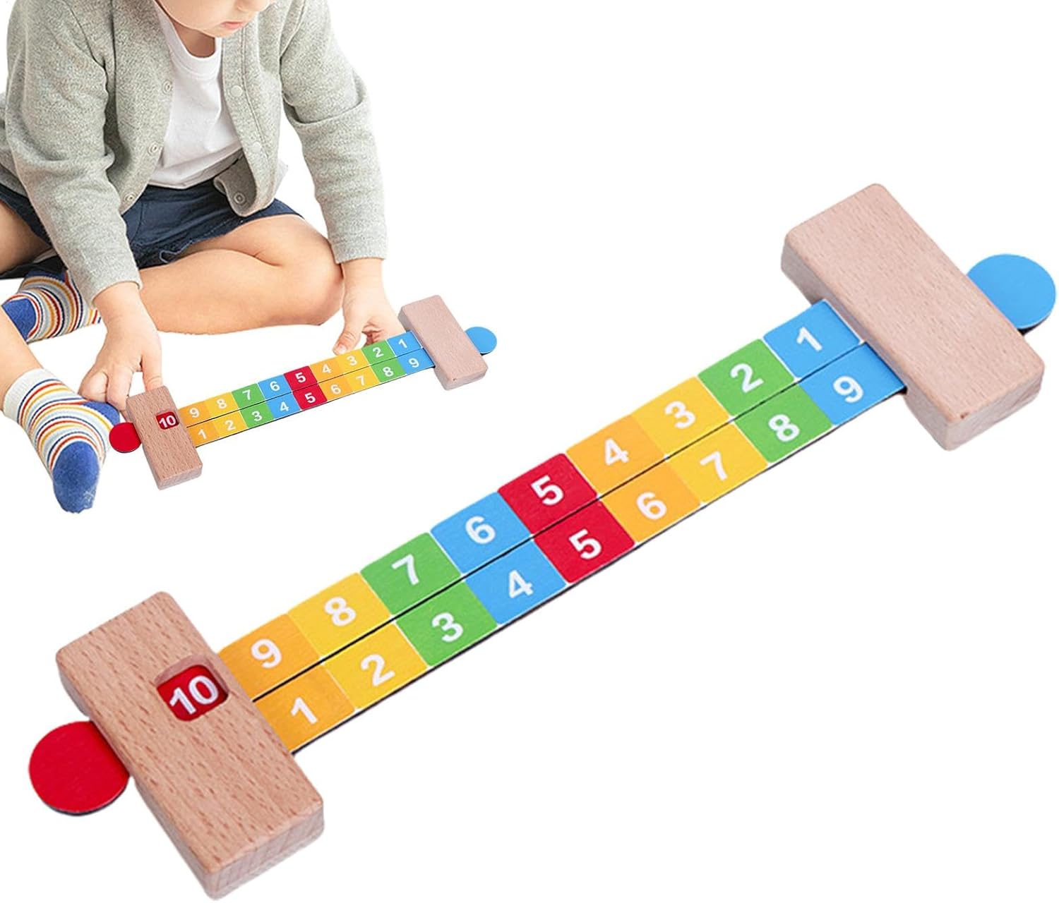 数学のスライドルーラー, 【20以内の加減算 数の分解 定規】インタラクティブな就学前の学習おもちゃが数字の定規を学ぶ, 家の幼稚園のための面白い教育玩具数学ゲーム