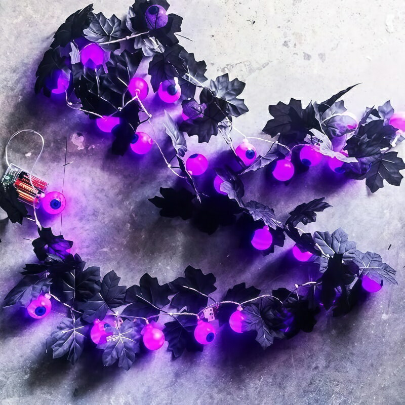 ハロウィンライト 飾り 電飾 目玉ライト 3m 20灯 ハロウィングッズ 光るLEDライト 目玉飾り ホラー装飾 屋内 デコレーション パーティー 電池式 喫茶店 店舗装飾 小道具 室外/室内/庭 広場 街路樹 お化け屋 halloween キラキラ 電池式 USB式のサムネイル