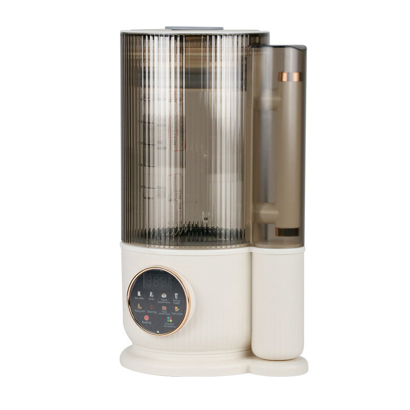 豆乳メーカー、1.5Lの壁破壊機、12枚のブレードと防音カバー付き、24時間タイマーと保温、くっつき防止セラミックコーティング、豆乳、アーモンドミルク用のナッツミルクメーカー (オフホワイト,1500ml)