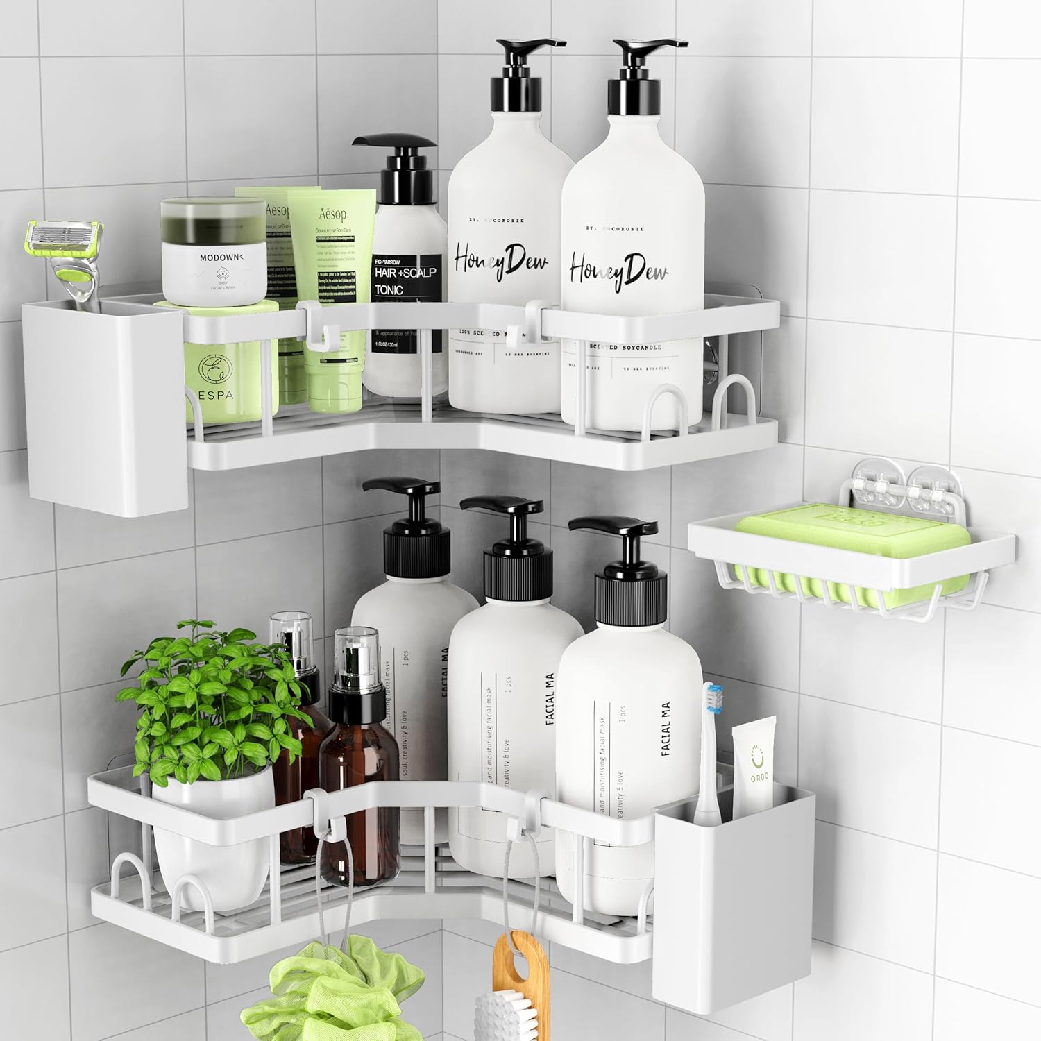 浴室用シャワーラック【2025グレードアップで大容量します】シャンプーラック 強力粘着固定 お風呂 ラ..