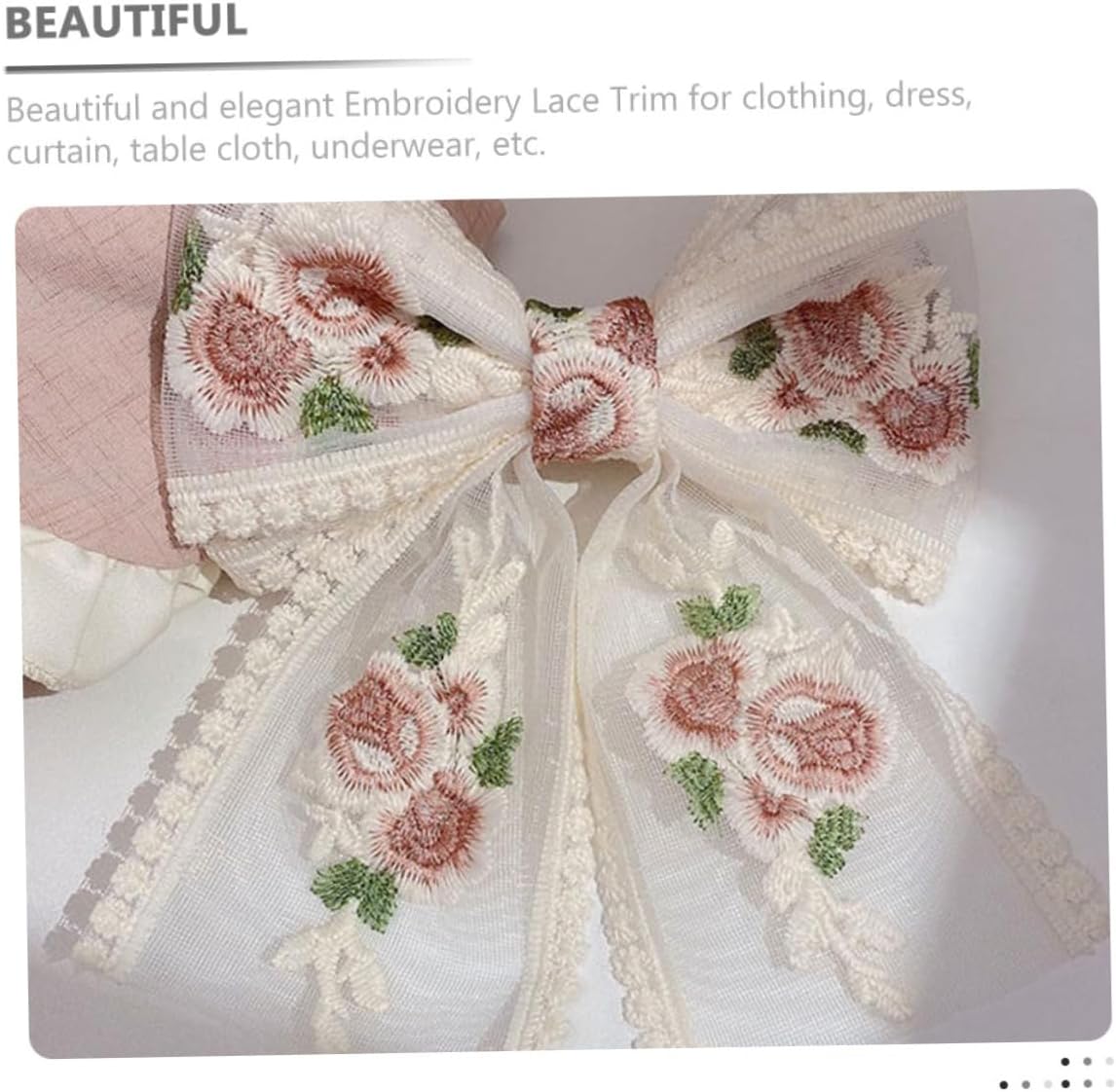 1ロール 刺 ローズレーストリム ヘアアクセサリー用 装飾 作り大 び用（完成品ではなくリボンだけ 8.5*90cm）