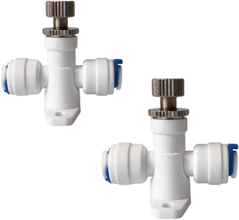 浄水器用ボールバルブ 2分管 RO純水装置用 排水比・水流調節 微調整スイッチ 逆浸透1/4"ホース用バルブ..