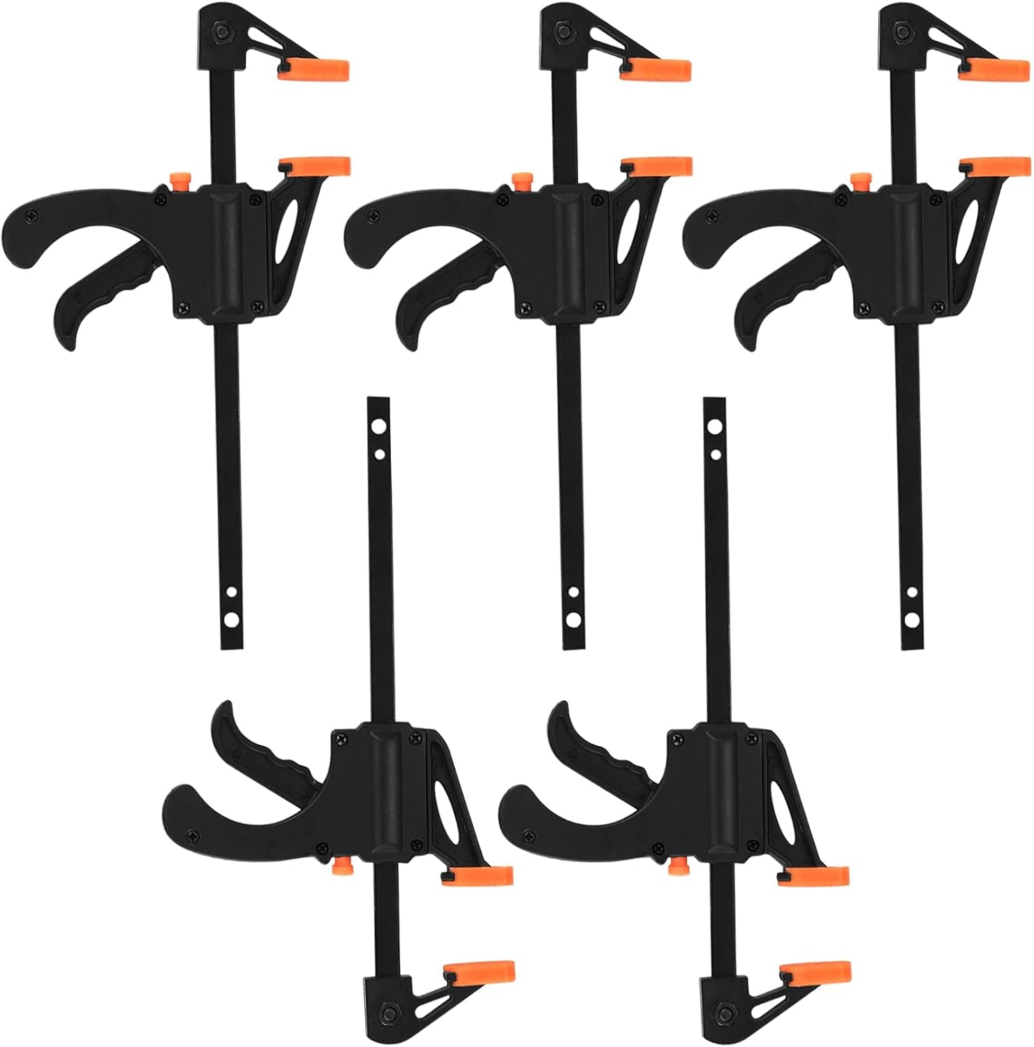 木工用6インチバークランプ　トリガークイックグリップクランプ2個　片手ラチェット木工クランプ　木製..