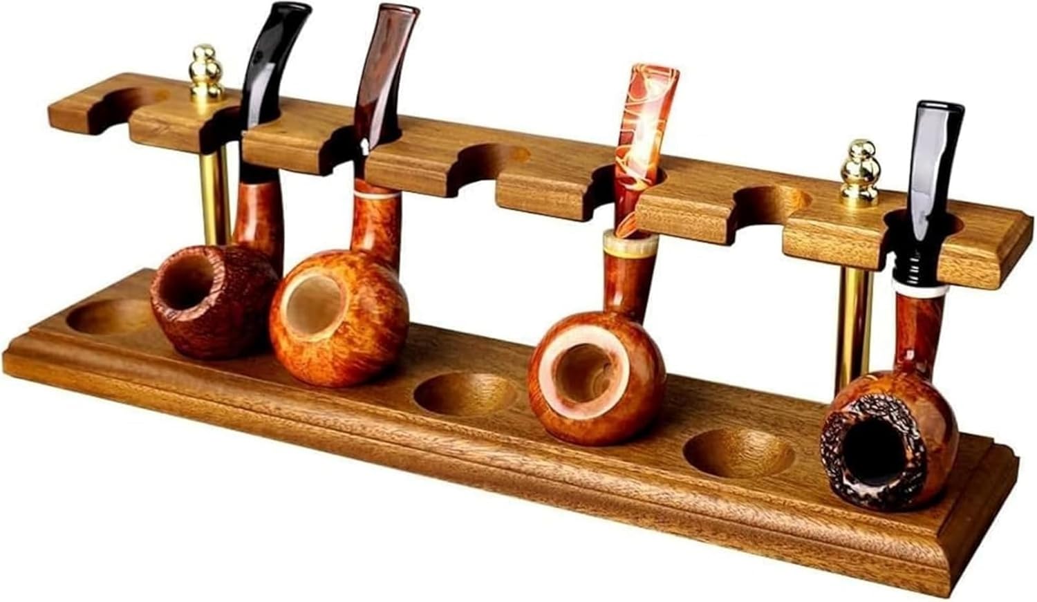 木製 タバコパイプスタンド 7本収納 ユニバーサルデザイン 手作り 喫煙パイプ用 デスクトップ装飾 コレクター向け 取り付け簡単 おしゃれ ナチュラル ダークブラウン 喫煙具 インテリア小物