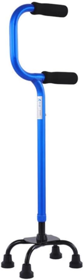 松葉杖軽量杖松葉杖 四隅強化高齢者スタッフ 大きな足 伸縮式 滑り止め 10段階調節 71-93cm アルミ製 ..