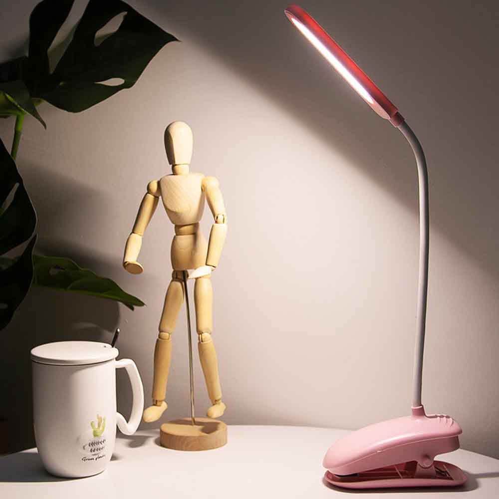 クリップライト LED デスクライト 2000mAh usb 充電式 充電/差込兼用 3階段調光 360度回転可能 タッチセンサー式 電気スタンド 勉強 目に優しい 寝室 読書灯
