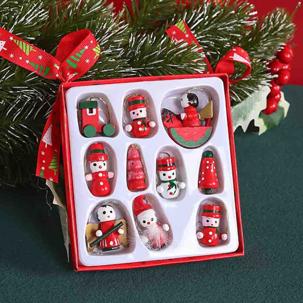 10個セット クリスマスツリー オーナメント 飾り 木製 北欧 クリスマス オーナメント クリスマス オーナメント 水 テーブル 人形 プレイセット ラウンド ダイニング テーブル セット クリスマス ツリー ハンギング オーナメント クリスマス ハンギング