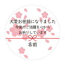 【名入れ】ハンドメイド メッセージシール 24枚 さくら 大変お世話になりました 今後のご活躍を心から お祈りしています 花びら 水引き 大きいめ 4cm 定番 ■m24a0076■