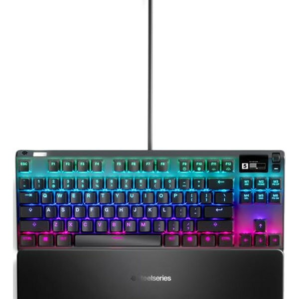 SteelSeries ゲーミングキーボード テンキーレス 有線 英語配列 OmniPointスイッチ 有機ELディスプレイ搭載 Apex Pro TKL US 64734