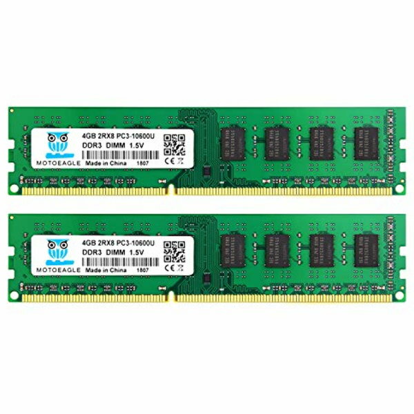 DDR3 1333MHz PC3-10600 240 Pin DIMM 8GB Kit (2x4GB) 電圧 1.5V 2RX8 CL9 デスクトップPC用メモリ