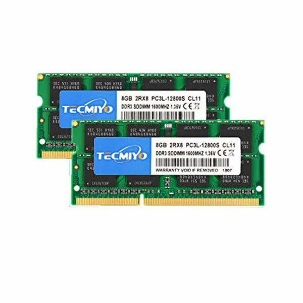 テクミヨ ノートPC用メモリ1.35V (低電圧) DDR3 1600 SODIMM（PC3-12800 DDR3L 1600 PC3L-12800 8GB×2枚 204Pin CL11 Non-ECC 対応
