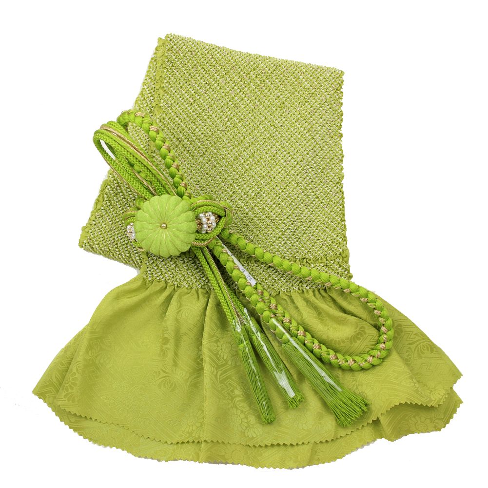 振袖用 帯締め帯揚げセット 黄緑 帯締め 帯揚げ 総絞り 成人式