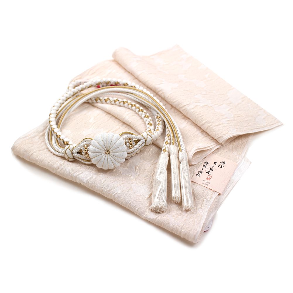 振袖用 帯締め帯揚げセット 白 帯締め 帯揚げ 帯締 帯揚 総絞り 成人式