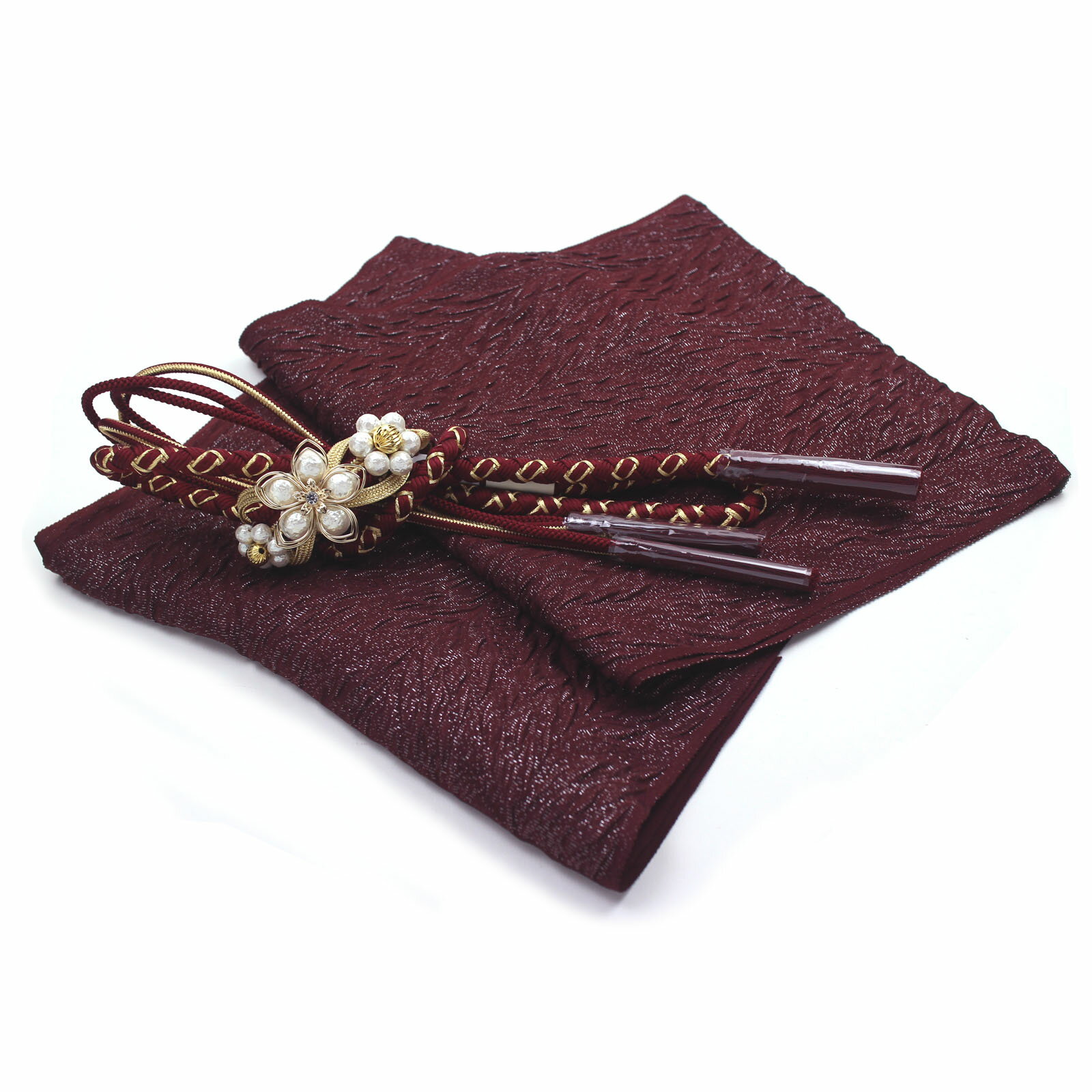 振袖用 帯締め帯揚げセット ワイン 帯締め 帯揚げ 帯締 帯揚 総絞り 成人式