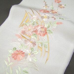 刺繍半衿 半襟 白/色 源氏車に花文 結婚式 成人式 フォーマル 振袖用 袴 はかま 白 ピンク安売り