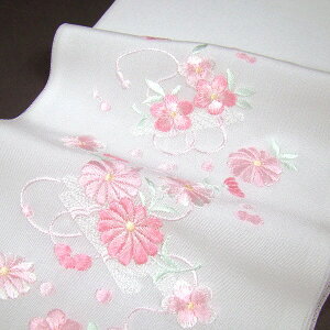 刺繍半衿 半襟 白/色 花に巻物 結婚式 成人式 フォーマル 振袖用 袴 はかま 白 ピンク通販