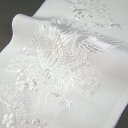 刺繍半衿 半襟 白/白 鶴に松竹梅 結婚式 成人式 フォーマル 留袖用 黒留袖 色留袖