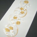 刺繍半衿 半襟 白/金 花丸文 結婚式 成人式 フォーマル 留袖用 黒留袖 色留袖