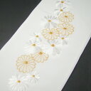 刺繍半衿 半襟 白/金 菊 結婚式 成人式 フォーマル 留袖用 黒留袖 色留袖(4)