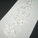 刺繍半衿 半襟 白/白 花丸文 結婚式 成人式 フォーマル 留袖用 黒留袖 色留袖