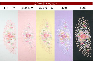 ちりめんジャガード 刺繍半衿(半襟) 桜吹雪 結婚式 成人式 フォーマル 振袖用 袴 はかま