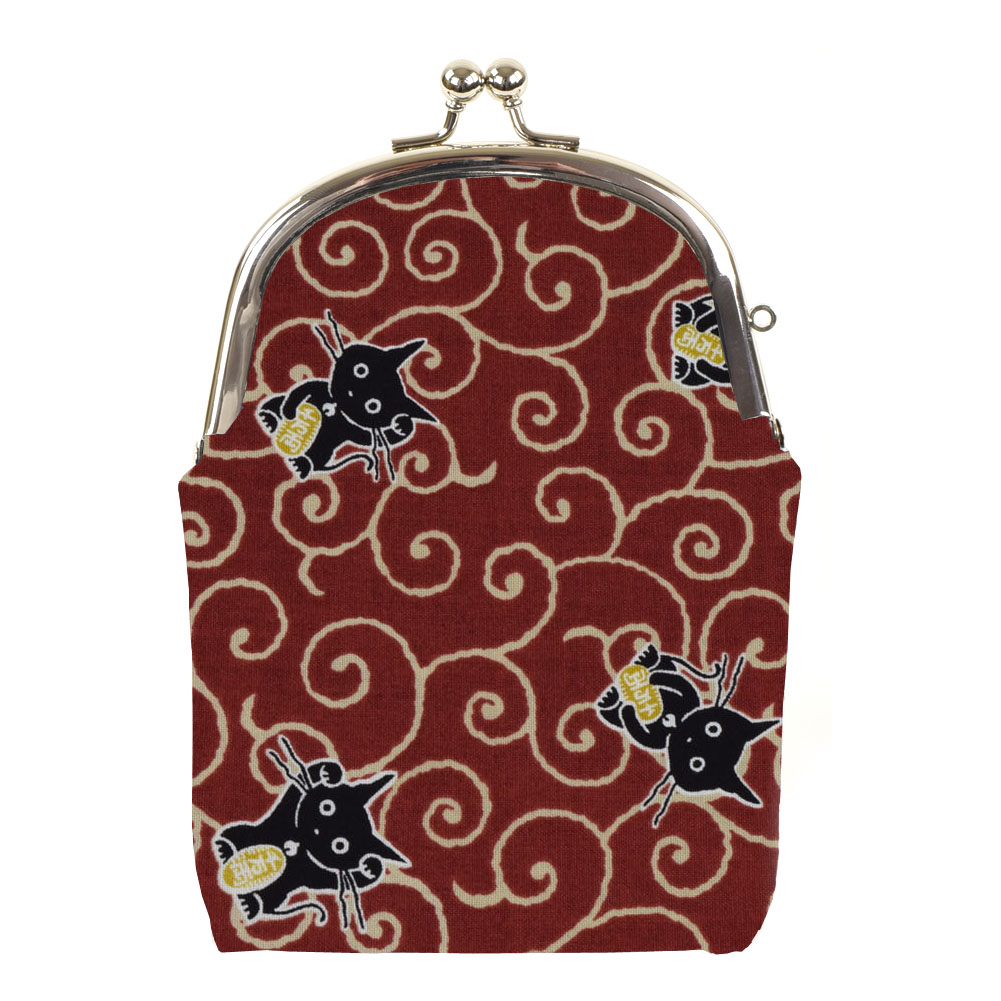 がま口 たばこケース 唐草 猫に小判 赤 ギフト プレゼント おしゃれ 可愛い マスクケース タバコケース アイコスケース ポーチ 敬老の日 母の日 父の日 ク...