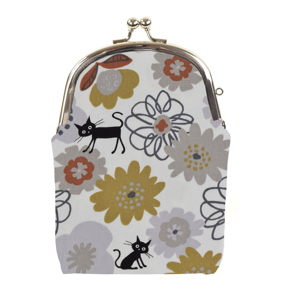 がま口 たばこケース フローラル猫 ベージュ ギフト プレゼント おしゃれ 可愛い マスクケース タバコケース アイコスケース ポーチ 敬老の日 母の日 父の日...