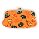がま口 親子 長財布 ハロウィンかぼちゃ柄 オレンジ ギフト プレゼント おしゃれ 可愛い 名入れ可 敬老の日 母の日 父の日 クリスマス ホワイトデー