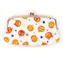 がま口 親子 長財布 ハロウィンかぼちゃ柄 白 ギフト プレゼント おしゃれ 可愛い 名入れ可 敬老の日 母の日 父の日 クリスマス ホワイトデー