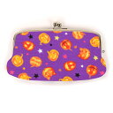 がま口 親子 長財布 ハロウィンかぼちゃ柄 紫 ギフト プレゼント おしゃれ 可愛い 名入れ可 敬老の日 母の日 父の日 クリスマス ホワイトデー